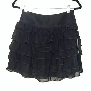 Elegant Black Ruffled Skirt